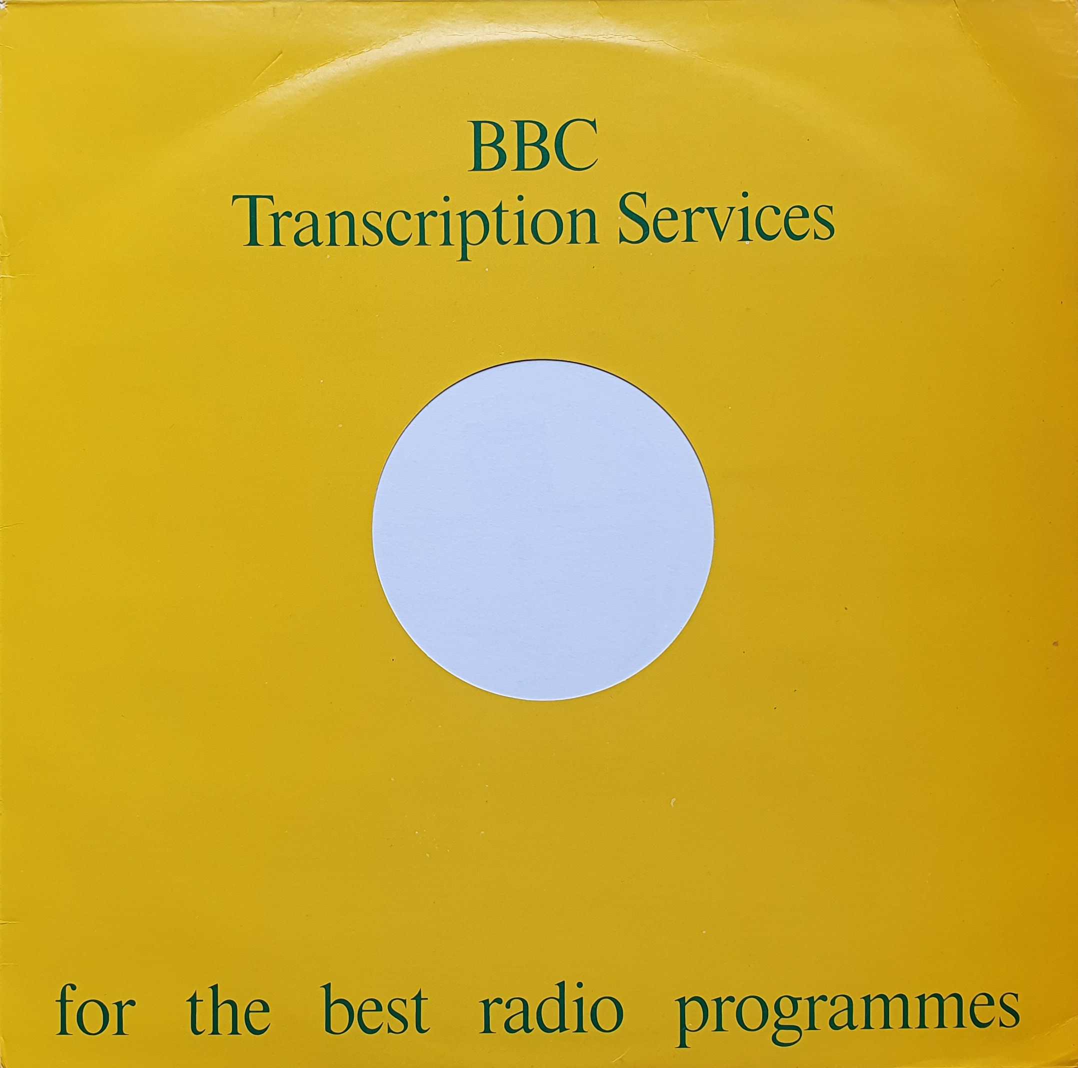 BBC Transcription Disc cardboard sleeves Album version 3 reverse 1977-1991.